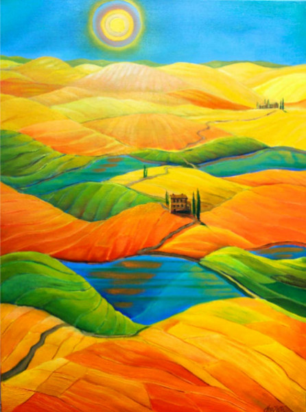 Ölbild: Im goldenen Tal 60x80