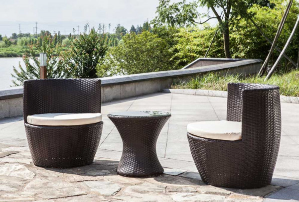 Garten Sitzgruppe Babylon stapelbar Anthrazit-Schwarz