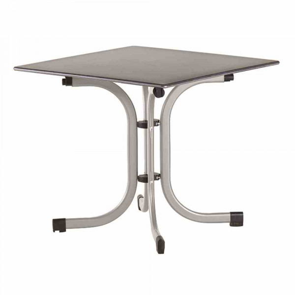 Gartentisch B80 Schieferoptik Klappbar Silber