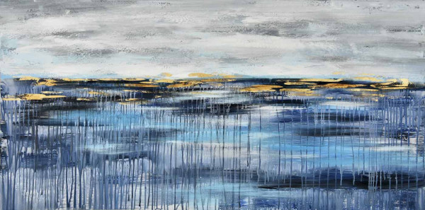 Ölbild: Großformat Blue Tears 140x70