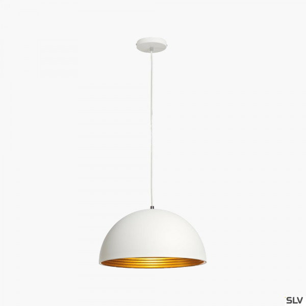 Weiß goldene Pendelleuchte dimmbar D40 cm