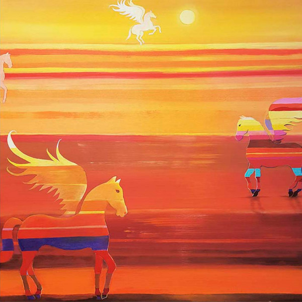 Ölbild: Pegasus 100x100