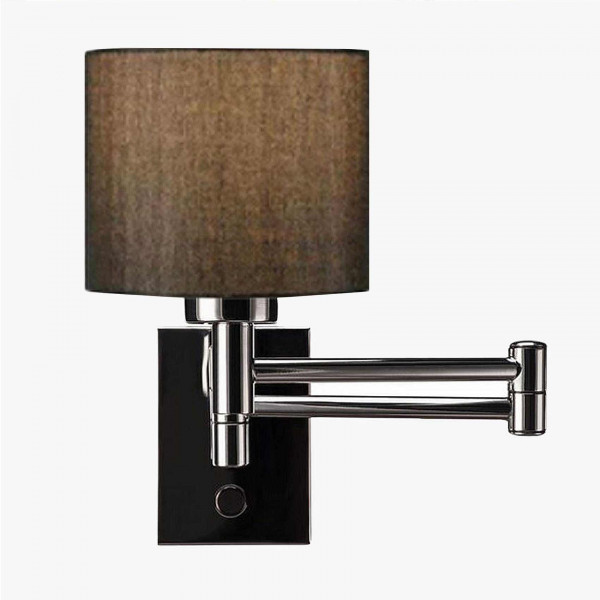 Wandleuchte mit Stoffschirm in Kupfer