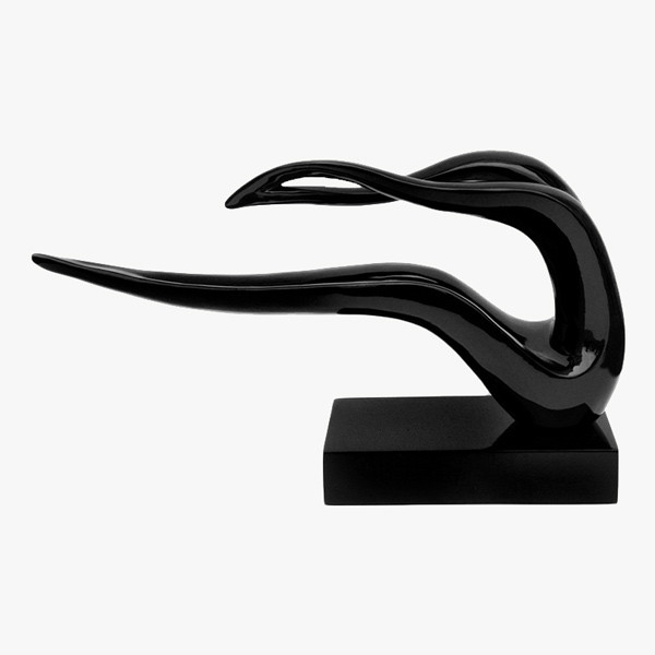 Skulptur Dynamics in Schwarz: Breite 64cm