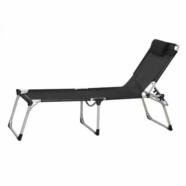 Gartenliege Sole Textilfarbe Schwarz L 214