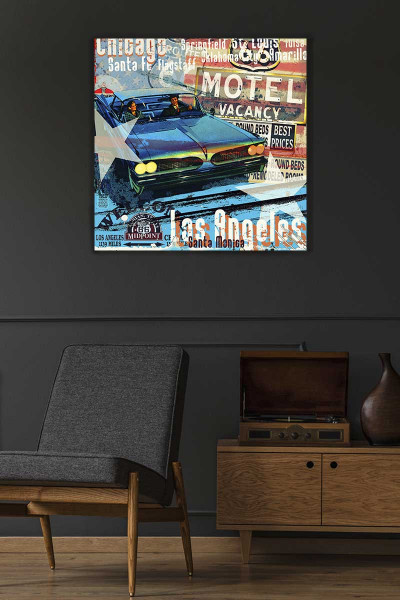 Pop Art: Route 66 - Pontiac Bonneville 100x100