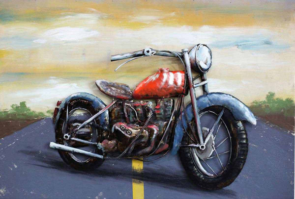 Acryl auf Holz & Metall: Road Bike 90x60