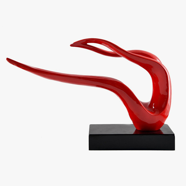 Skulptur Dynamics in Rot: Breite 64cm