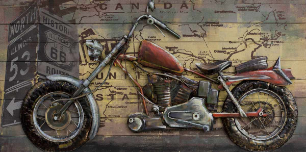 Acryl auf Holz & Metall: The Bike 140x70