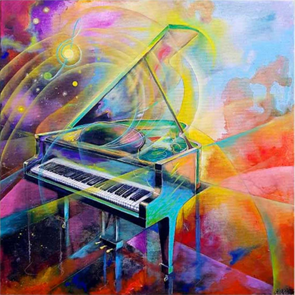 Acrylbild: Musica Piano 70x70