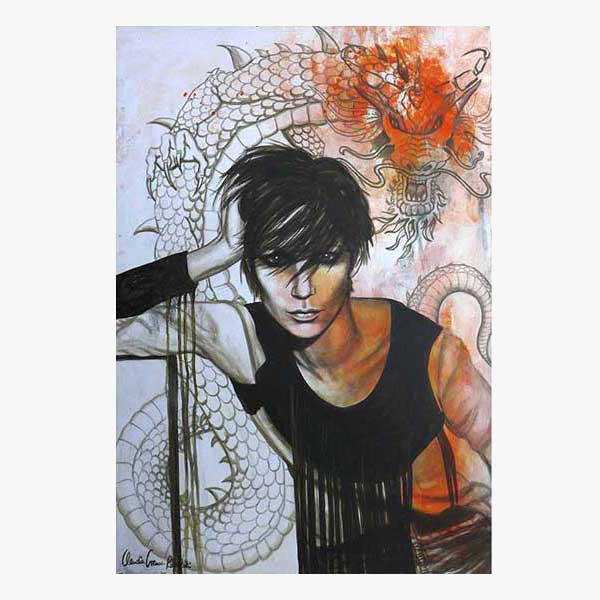 Acrylbild: With Dragon 70x100