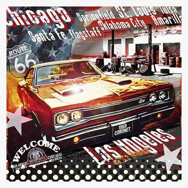 Pop Art: Route 66 - Dodge Coronet 100x100