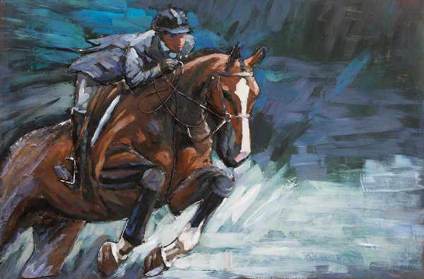 Acryl auf Metall: Horserider 120x80