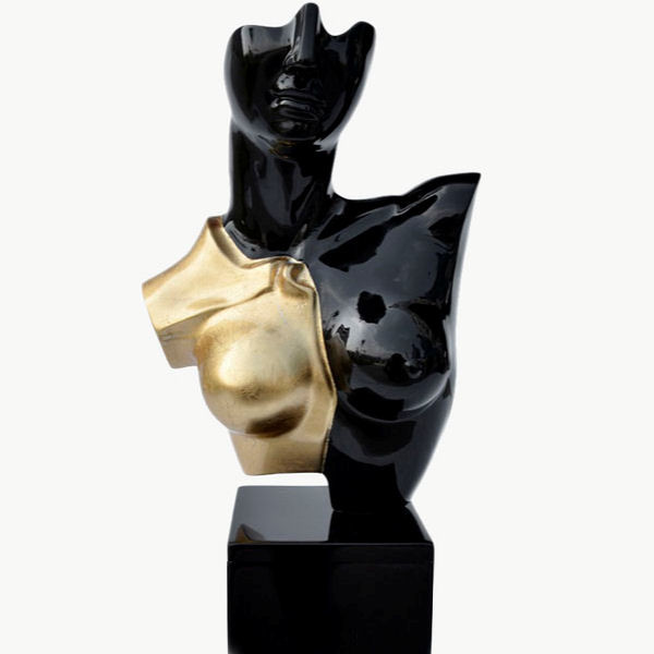 Büste Schwarz-Gold: Höhe 48cm