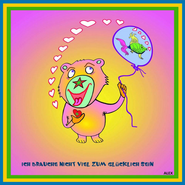 Comic Glücksbär 40x40