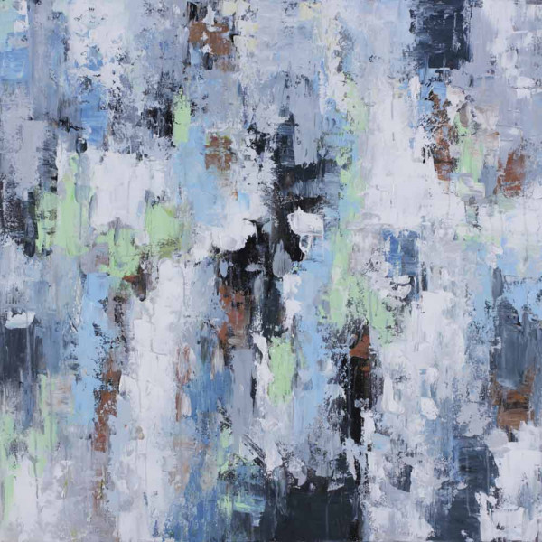 Ölbild: Ferne in Blau 80x80