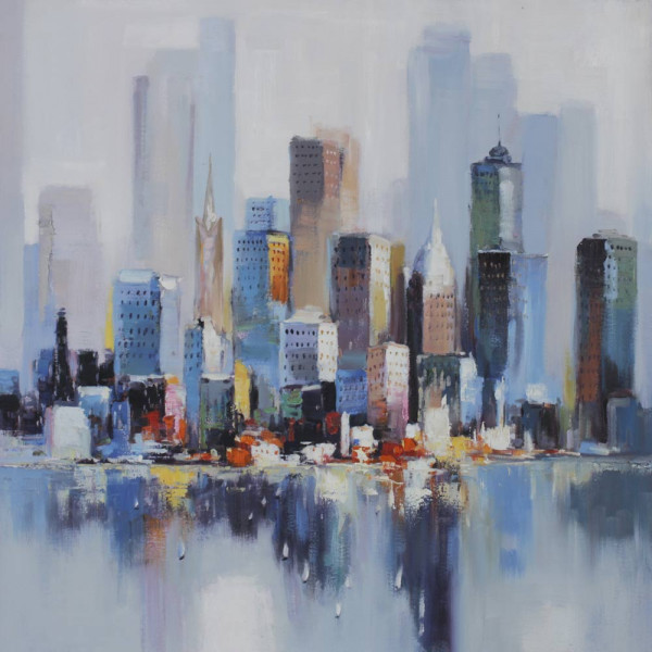 Ölbild: Stadt Inspiration 80x80