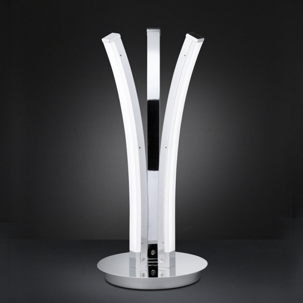 LED Tischleuchte Chrom und Acryl 3 flammig