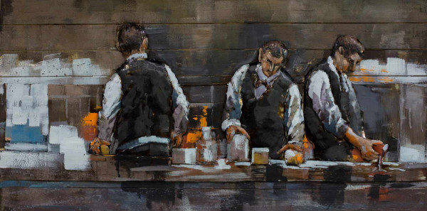 Acryl auf Holz & Metall: Prohibits 140x70