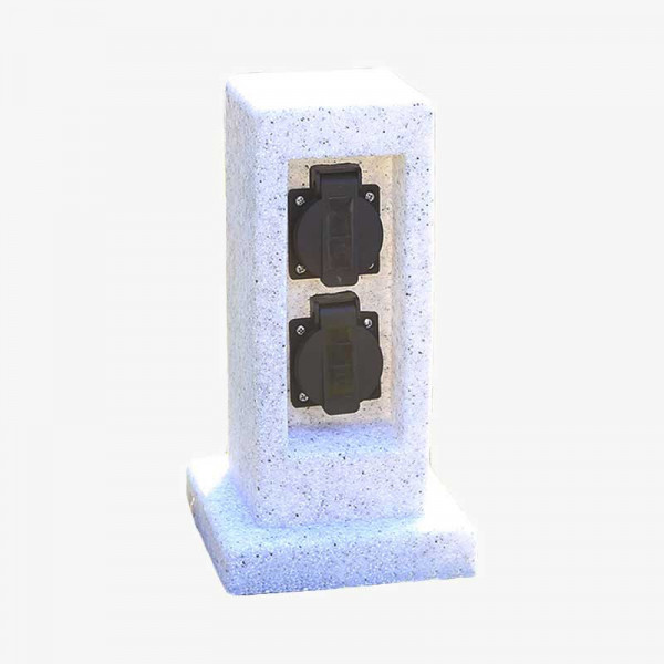 Steckdose Außen, Säule mit 2 Anschlüssen