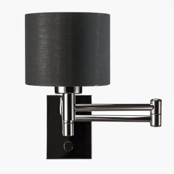Wandleuchte mit Stoffschirm Schwarz