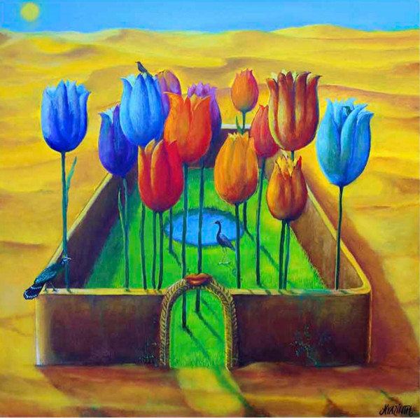 Ölbild: Die Oase 50x50