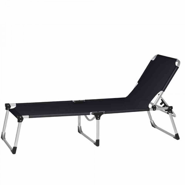 Gartenliege Sole Textilfarbe Schwarz L 201