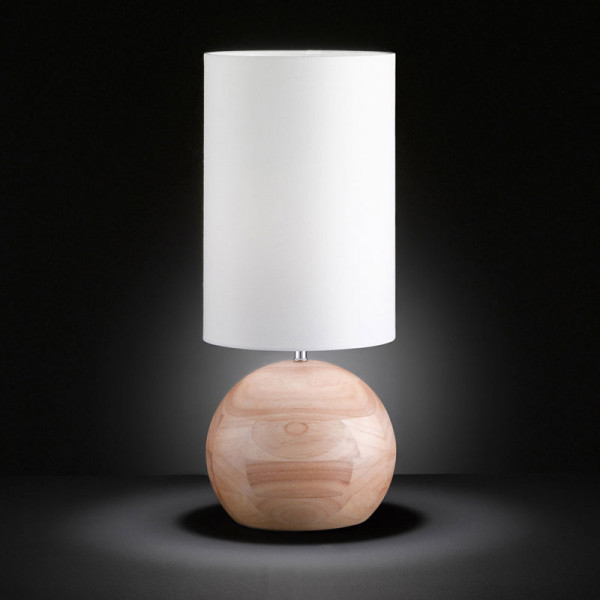 Standleuchte mit Holzfuß