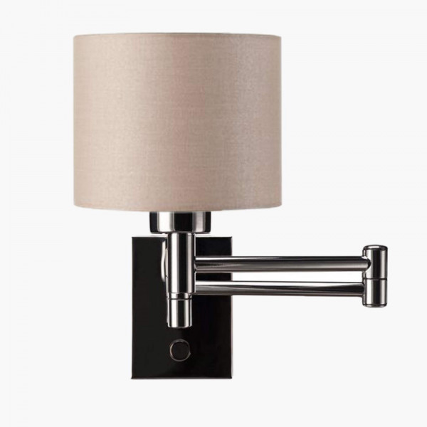 Wandleuchte mit Schirm aus Stoff in Beige