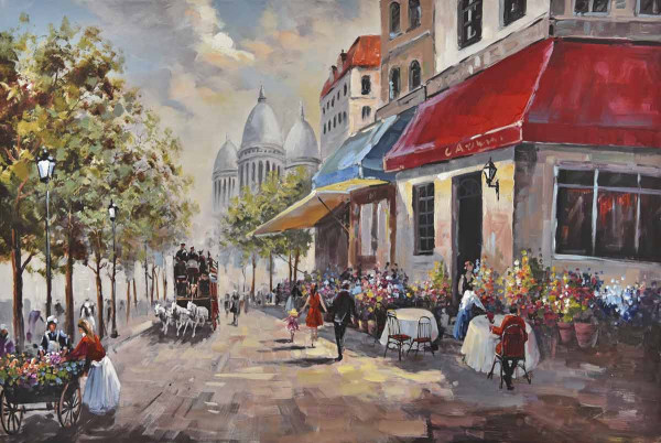 Ölbild Großformat: Stadtimpression 150x100